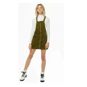 Vintage Squeeze Jeans Corduroy Zip-Up Overall Dress